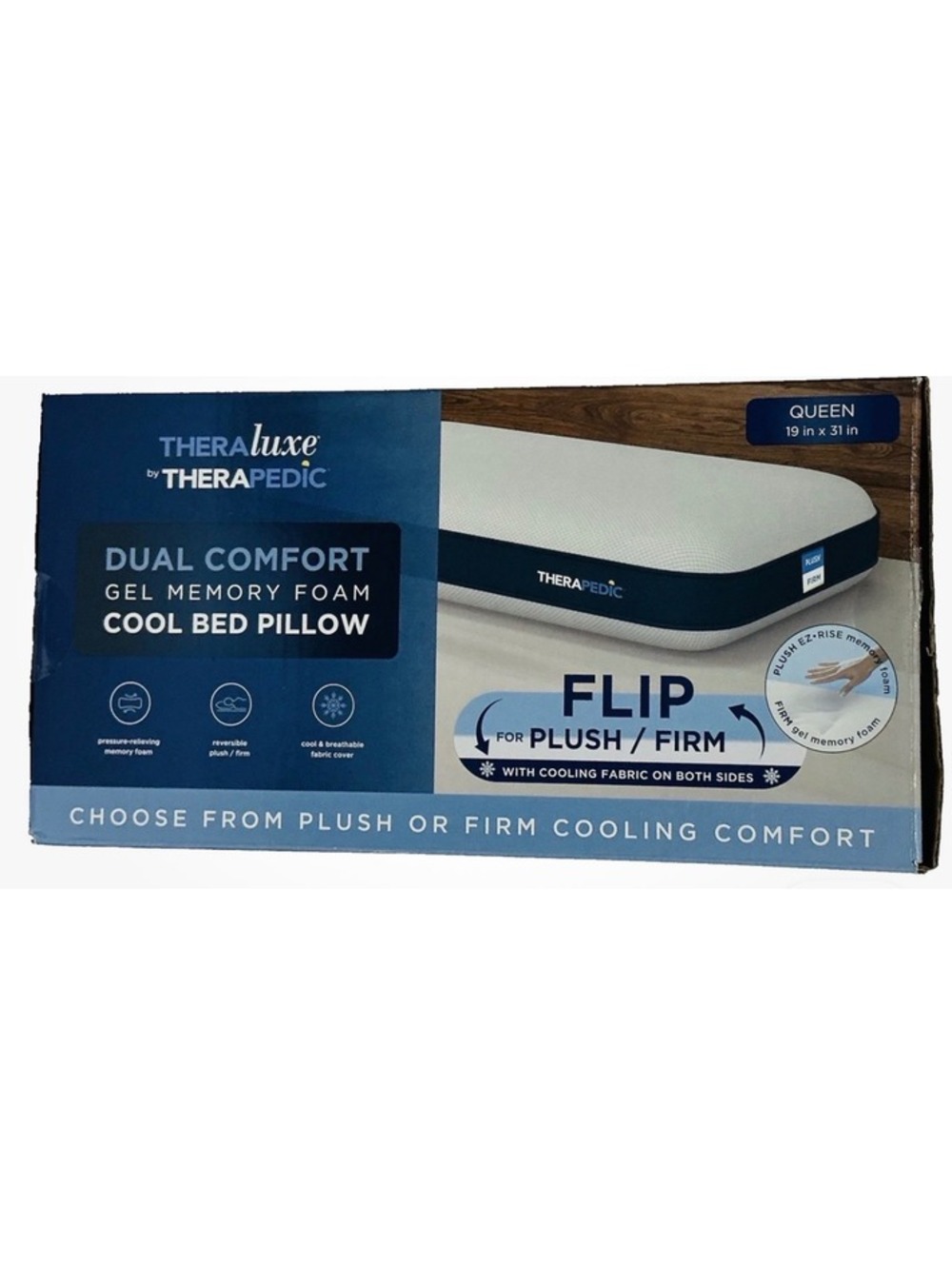 Queen sized therapeutic gel Memory foam cozy pillow comfort